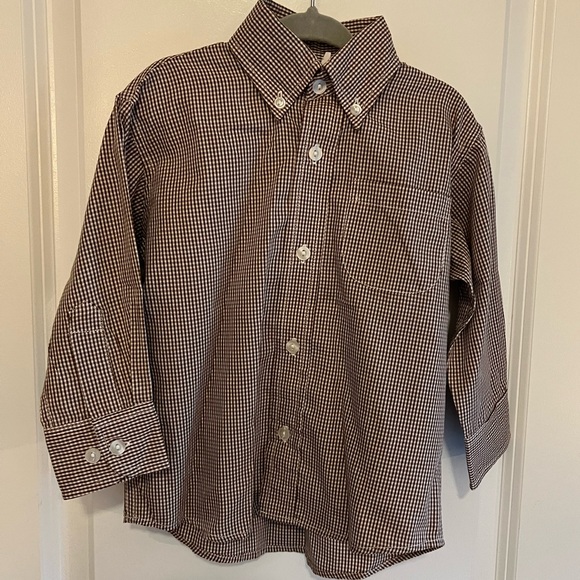 Monday’s Child Brown Gingham Button Down Size 2T - Picture 1 of 2